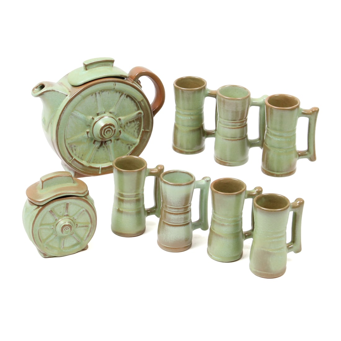 Frankoma Pottery Wagon Wheel Tea Set (1 of 6)