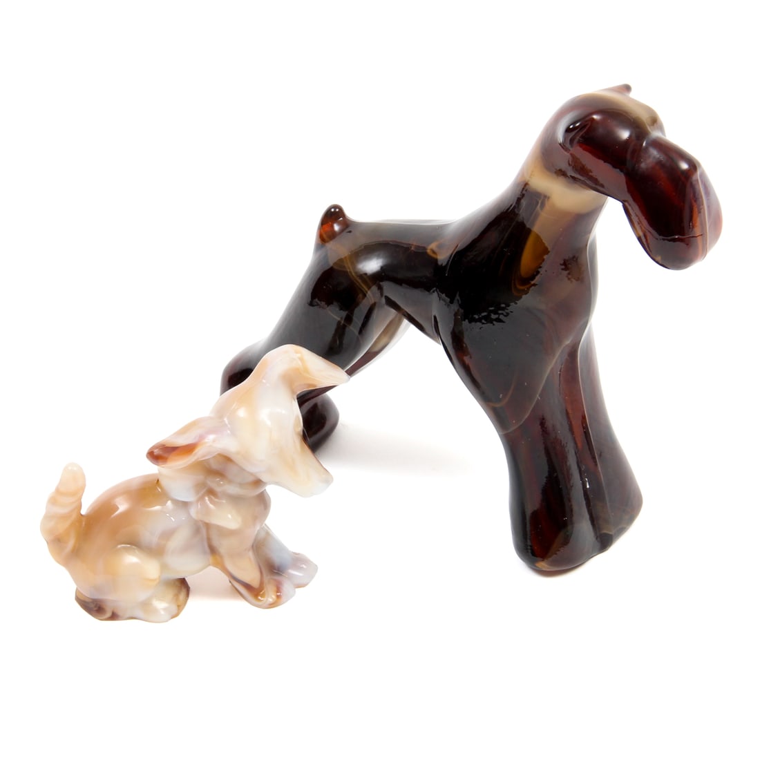 Imperial Slag Glass Dog Figurines (1 of 10)
