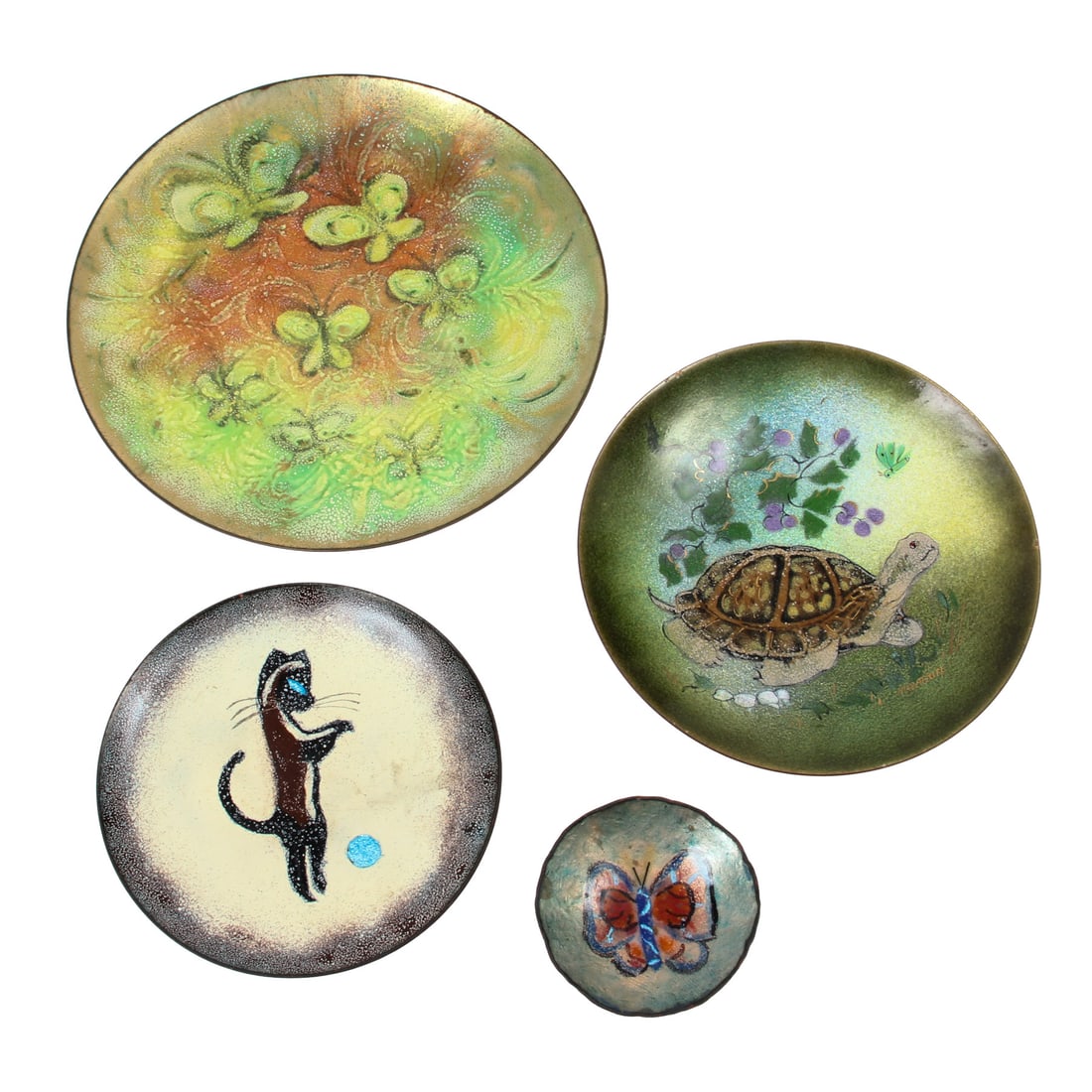 Mid Century Modern Enamel Animal Themed Plates (1 of 8)