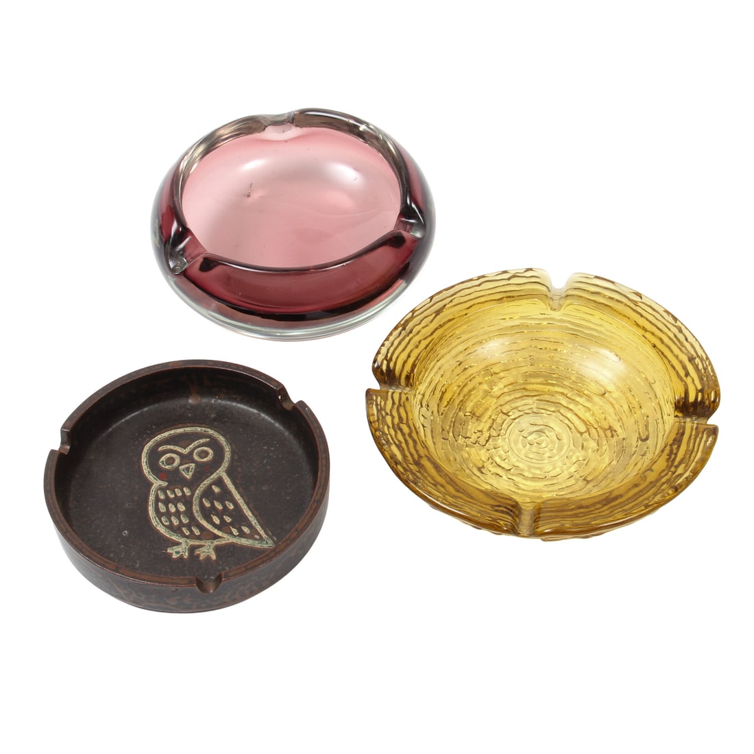 Trio of Vintage Mid Century Modern Ash Trays (1 of 5)