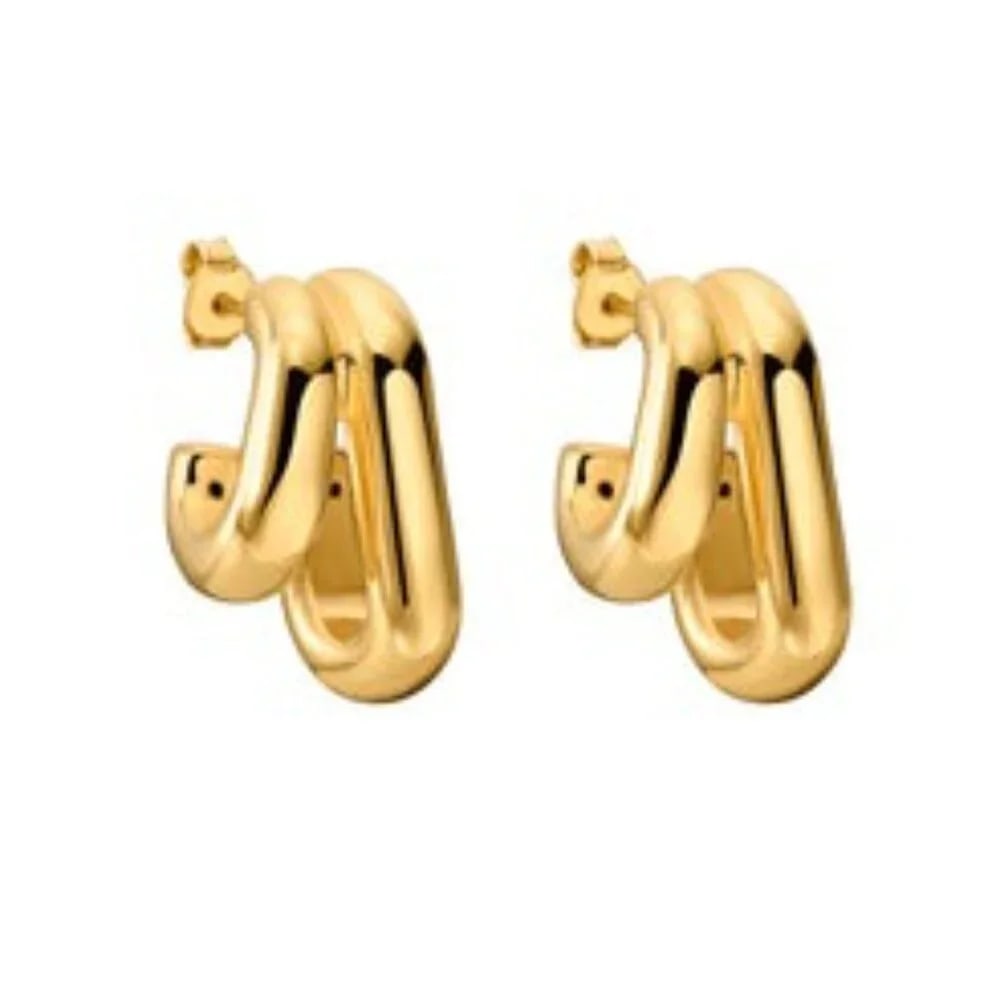 Bold Loop 14K (or 18k upon request) Yellow Gold Statement Hoop Earrings - 5