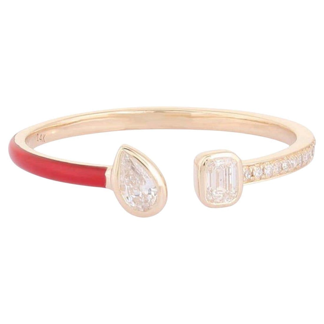 Distinctive Diamonds 14K (or 18k upon request) Yellow Gold Open Wrap Ring: The Distinctive Diamonds 14K Yellow Gold Open Wrap Ring is a beautifully designed piece, crafted from luxurious 14K Yellow Gold and White Gold. This ring features a combination of natural diamonds (0.