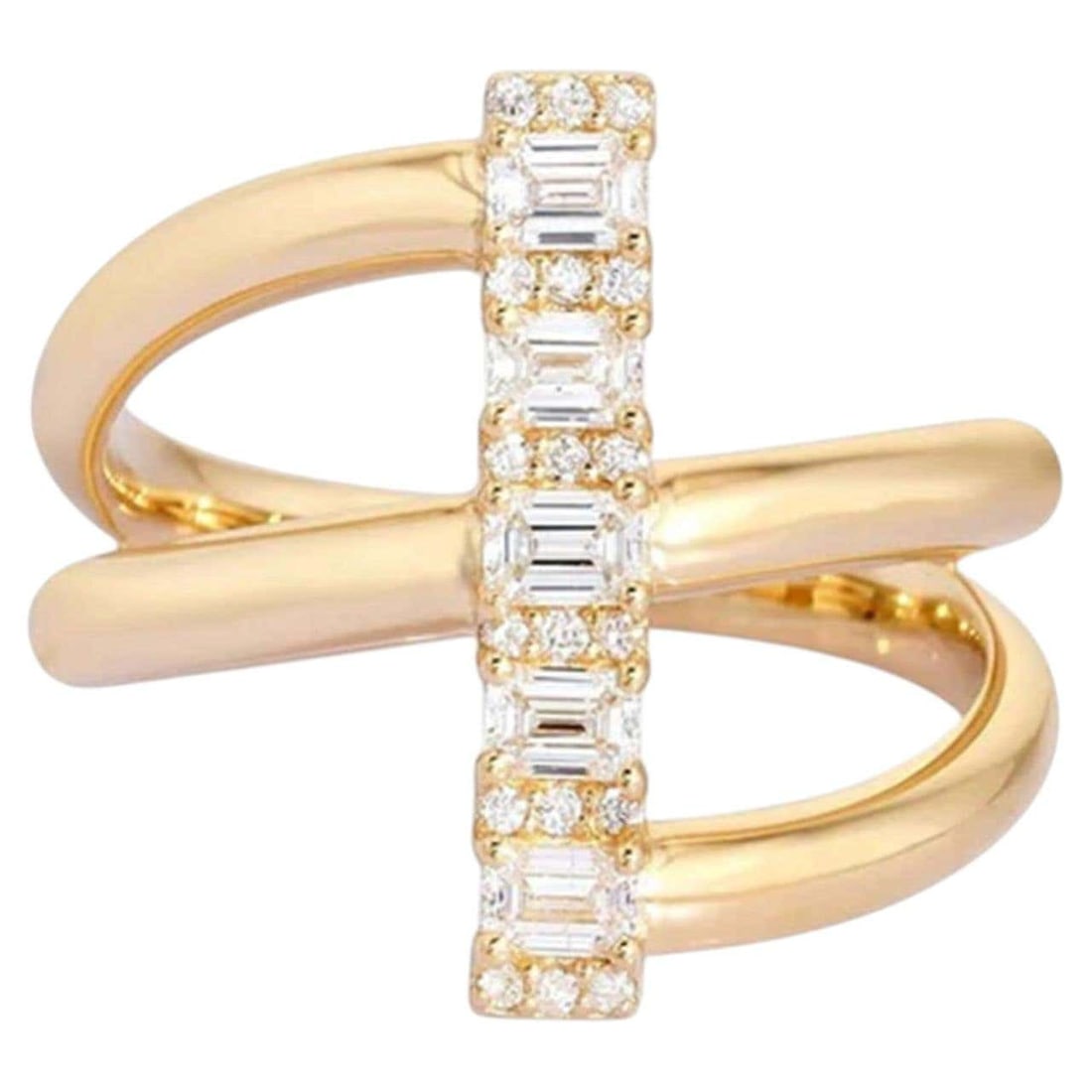 Bar Baguette Diamond 14K (or 18k upon request) Yellow Gold Statement Ring: Embrace elegance with the Bar Baguette Diamond 14K Yellow Gold Statement Ring, crafted from luxurious 14K Gold in your choice of Yellow Gold or White Gold. This captivating ring showcases fancy natura