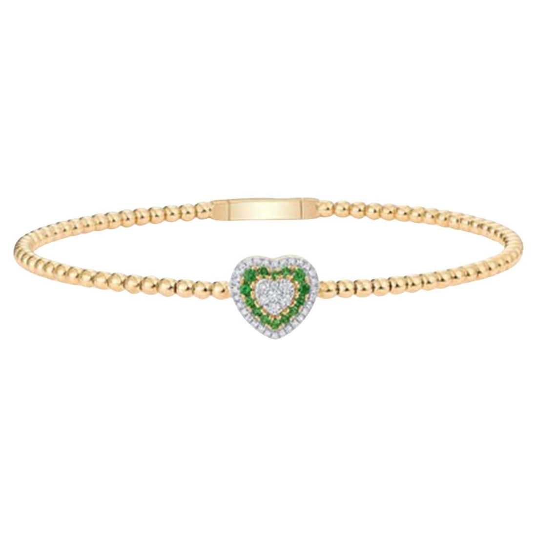 37 Diamond Blue Sapphire 14K (or 18k upon request) Yellow Gold Bangle Bracelet (1 of 3)