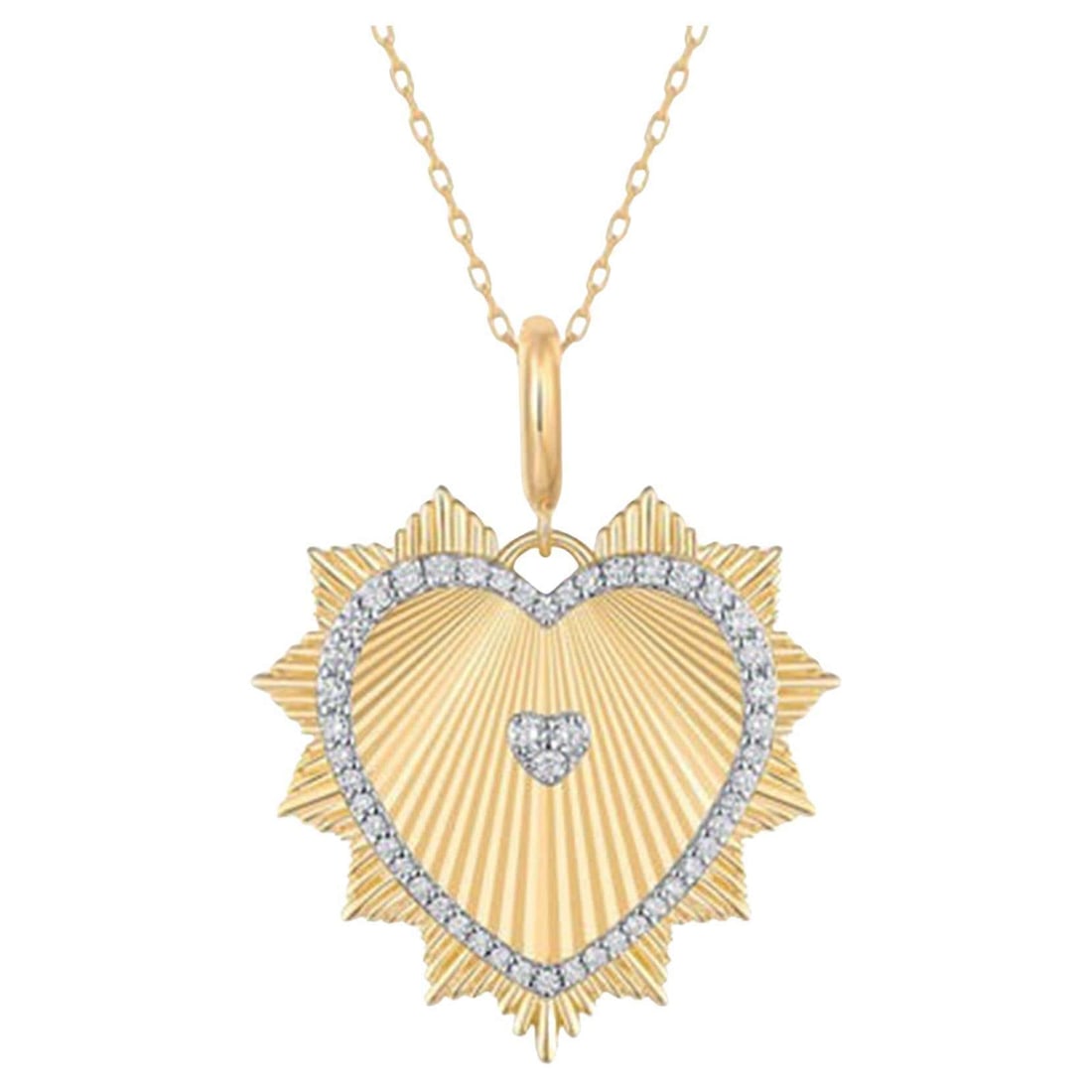 Heart Shape 14K (or 18k upon request) Yellow Gold Diamond Pendant Necklace: This elegant heart-shaped pendant is crafted in 14K yellow gold and adorned with full cut natural diamonds, making it the perfect expression of love and sophistication. The intricate design is highlig
