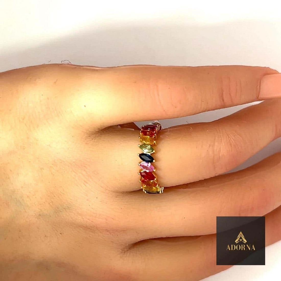 Celestial Spectrum 18K Yellow Gold Rainbow Gemstone Ring - 2