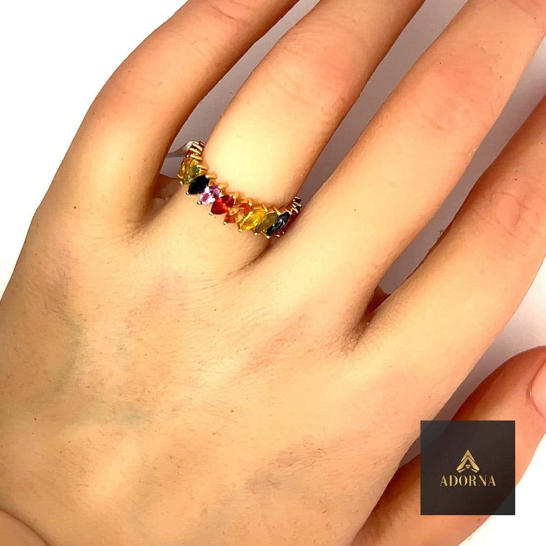 Celestial Spectrum 18K Yellow Gold Rainbow Gemstone Ring - 4