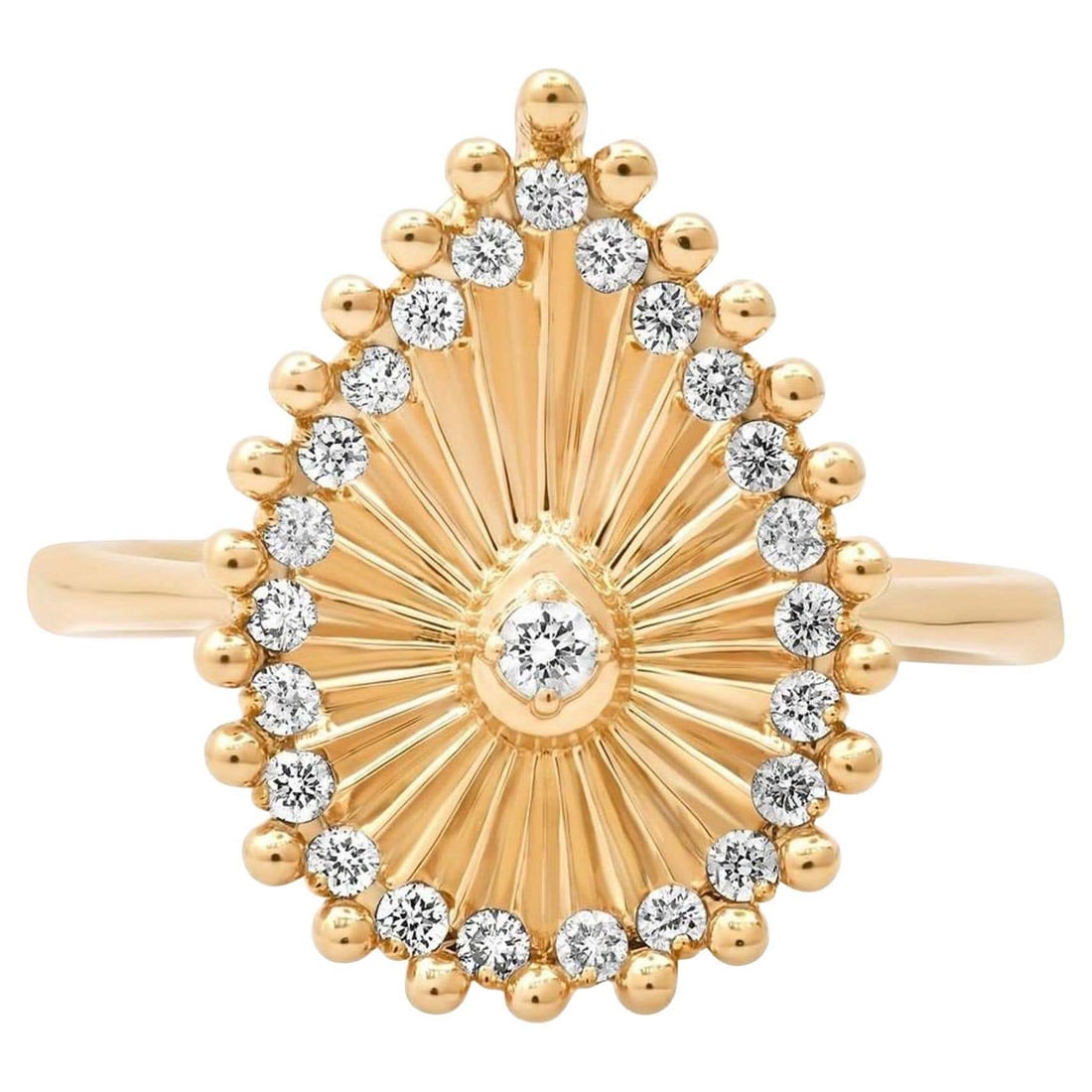Moonbeam Essence 14K Yellow Gold Diamond Eternity Ring: The Oval Shape 14K Yellow Gold Diamond Signet Ring features a brilliant natural diamond set in a polished 14k yellow gold band. Its oval-shaped design creates a sophisticated and unique look, enhanced