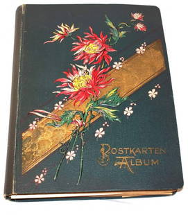 Postcard Album: Post card album containing 155 unusual foreign-Germany post cards.