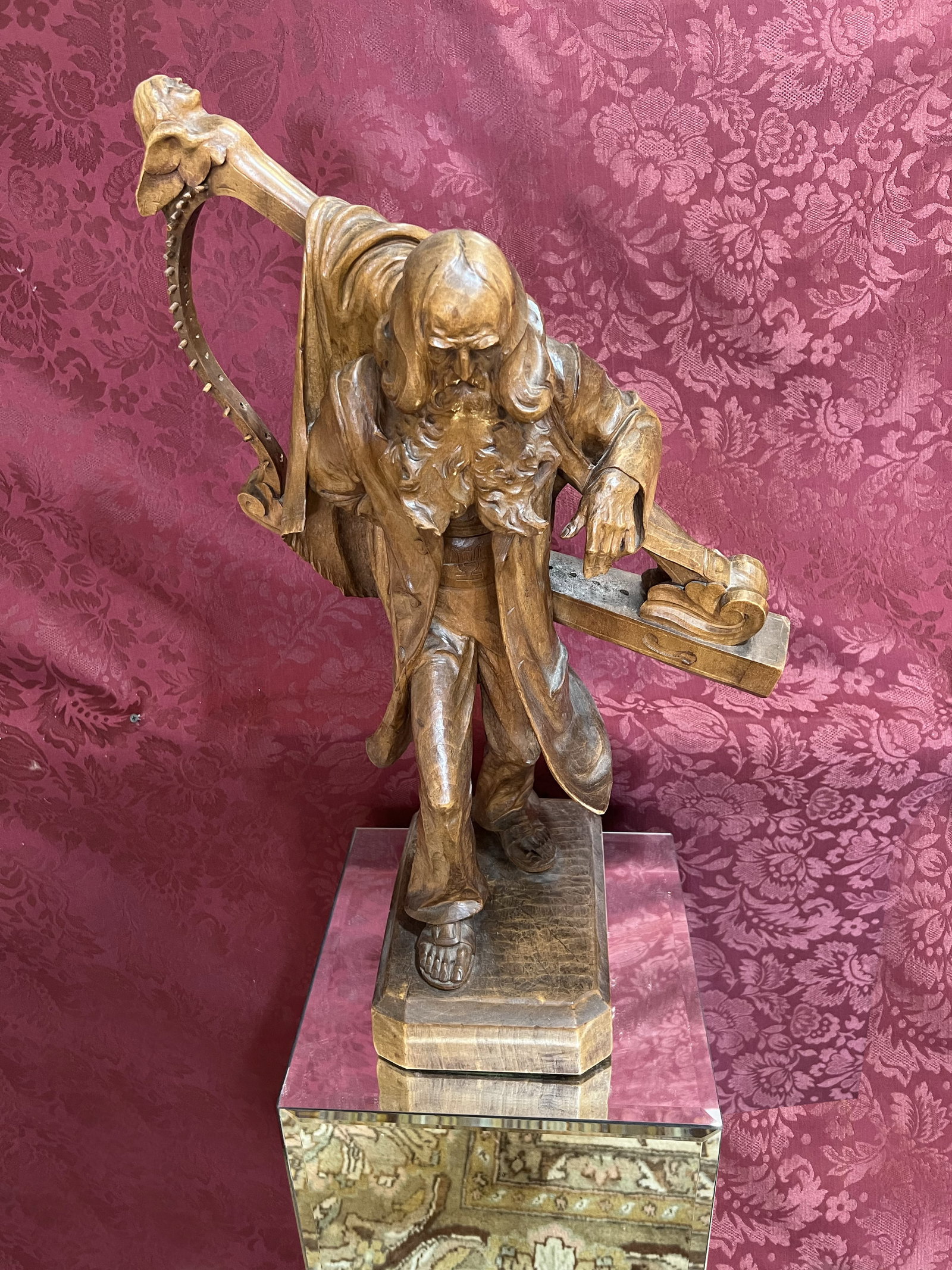 The Wandering Bard | Hand-Carved Vintage Wood Sculpture (1 of 4)