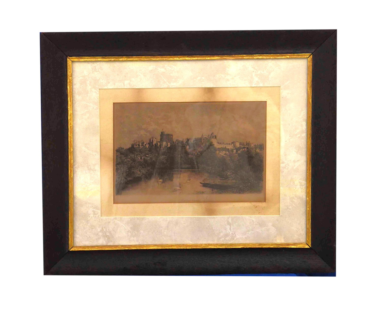 Antique Engraving View of Windsor Castle from the Thames (1 of 1)