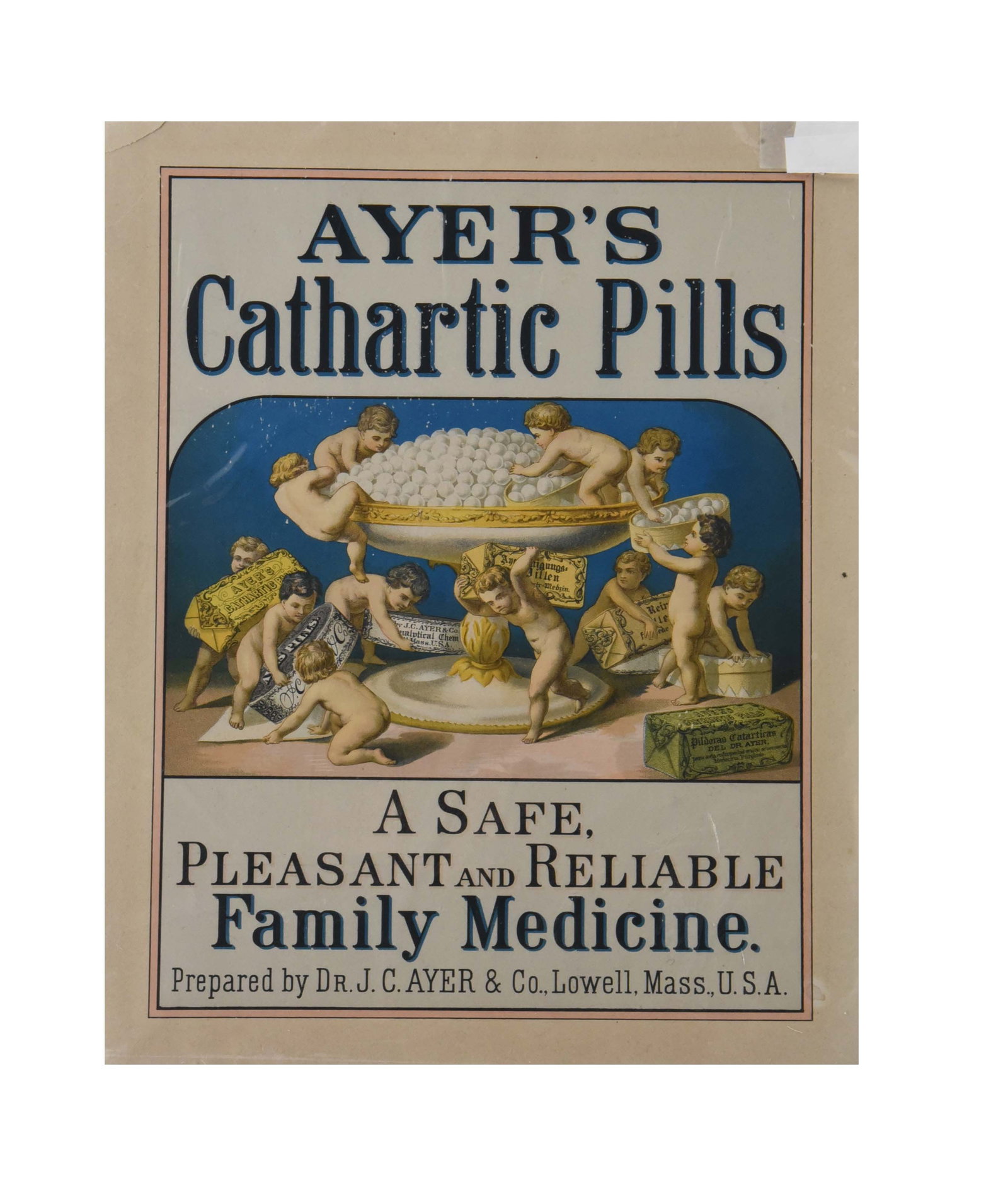 Antique Ayer's Cathartic Pills Advertisement Poster - Dr. J.C. Ayer & Co. (1 of 1)