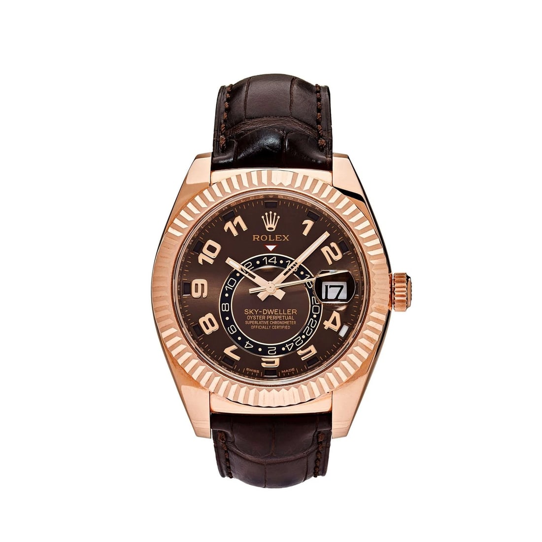 Rolex Sky-Dweller 326135 Rose Gold Chocolate Dial (1 of 8)