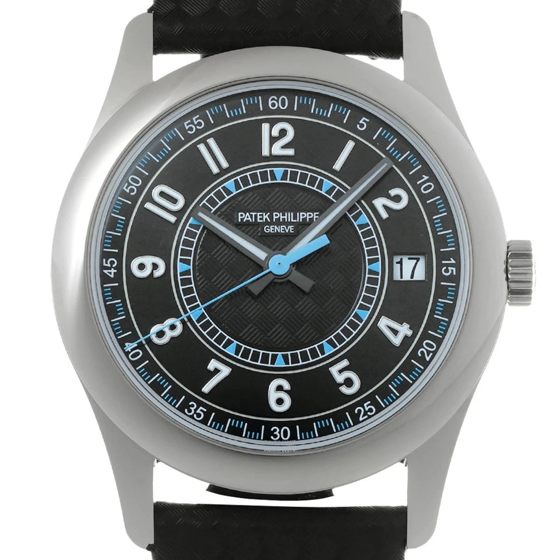 Patek Philippe Calatrava 6007G-011 Black Men's Watch: Condition:Pre-owned Brand:Patek Philippe Model / Name:Calatrava Reference No. (Ref):6007G-011 Gender / Fit:Men's Dial Color:Black Case / Strap Material:White Gold Band Color:Black Movement:Automatic /