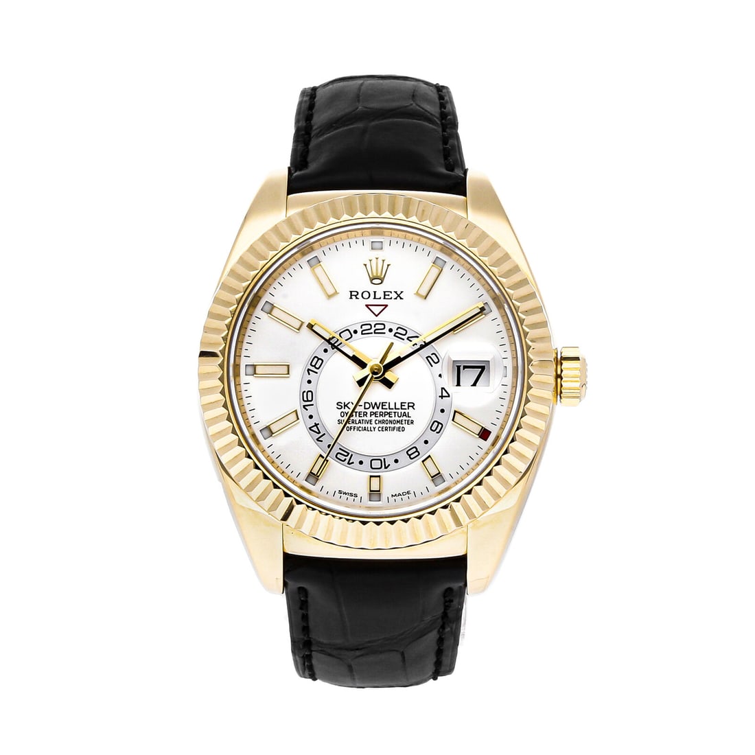 Rolex Sky-Dweller Automatic 42mm Steel Yellow Gold Mens Strap Watch GMT 326138 (1 of 4)