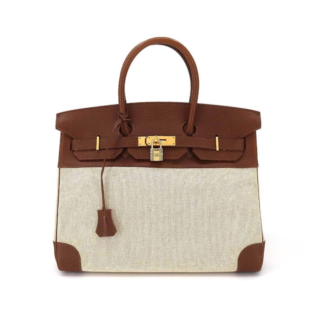 HERMES Birkin 30 Hand Bag Ardennes Toile H Leather Gold Brown Beige: Condition:Pre-owned Brand:HERMES Style:Hand Bag Exterior Material:Ardennes , Toile H Exterior Color:Brown , Natural Department:Women Size W:12.99 inch Size H:11.02 inch Size D:7.09 inch Handl:12.2inch