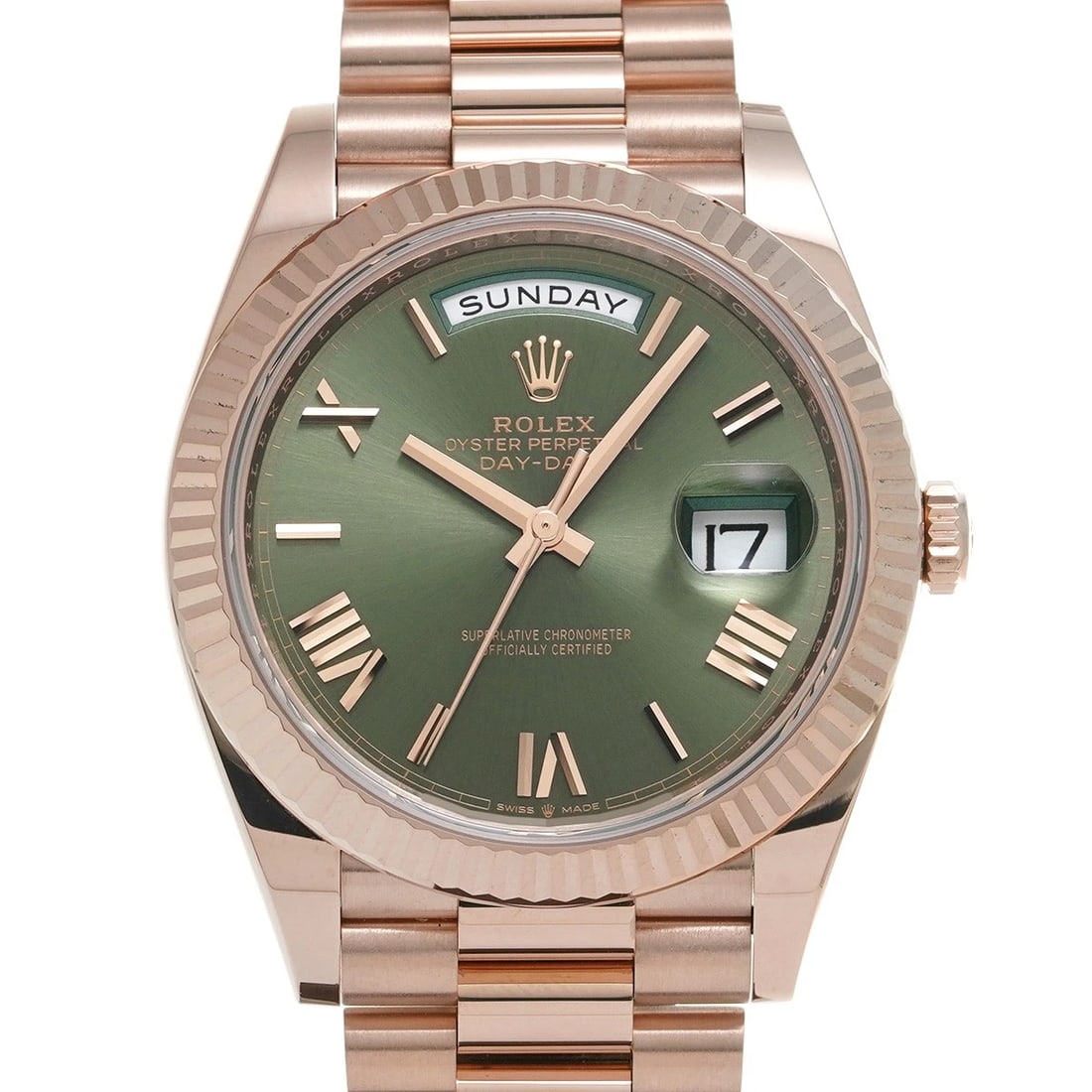 ROLEX Day-Date 40 228235 Olive green/Everrose gold WATCH (1 of 5)