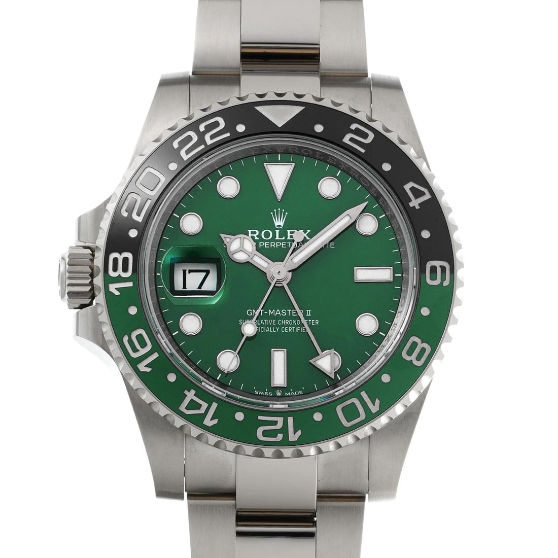 ROLEX GMT-Master II 126729VTNR green WATCH: Condition:Pre-owned Brand:ROLEX Model Number:126729VTNR Serial:Random serial Movement:Mechanical Automatic Dial Color:green Case:White gold Windproof Material:Sapphire Crystal Glass Bezel:White gold/c