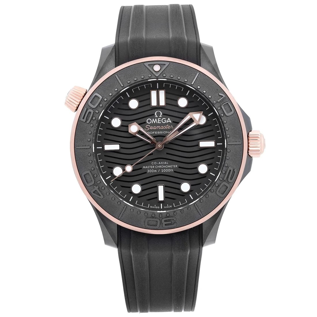 Omega Seamaster Diver 43mm Ceramic Rose Gold Black Dial 210.62.44.20.01.001: Condition:Pre-owned Brand:OMEGA Type:Wristwatch Department:Men Reference Number:210.62.44.20.01.00 Model:Omega Seamaster Movement:Mechanical (Automatic) Number of Jewels:35 Jewels Dial Color:Black Dis