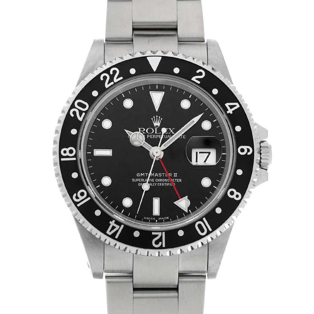 ROLEX GMT-MasterII 16710 Black WATCH: Condition:Pre-owned Genre:Wristwatch/mens Brand:ROLEX Model Number:16710 Movement:Mechanical Automatic Dial Color:black Case:Stainless steel Windproof Material:Sapphire Crystal Glass Bezel:Stainless s