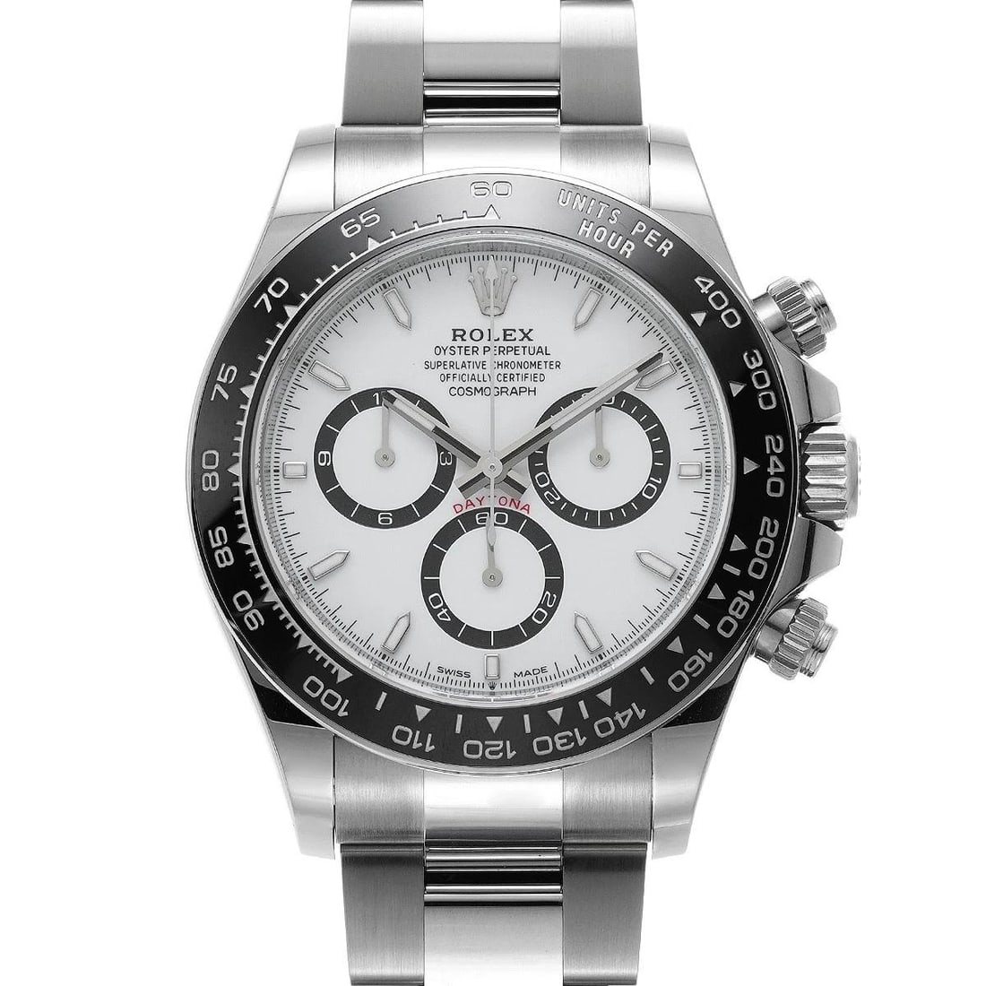 ROLEX Cosmograph Daytona 126500LN White WATCH: Condition:Pre-owned Genre:Wristwatch/mens Brand:ROLEX Model Number:126500LN Movement:Mechanical Automatic Dial Color:white Case:Stainless steel Windproof Material:Sapphire Crystal Glass Bezel:Stainles