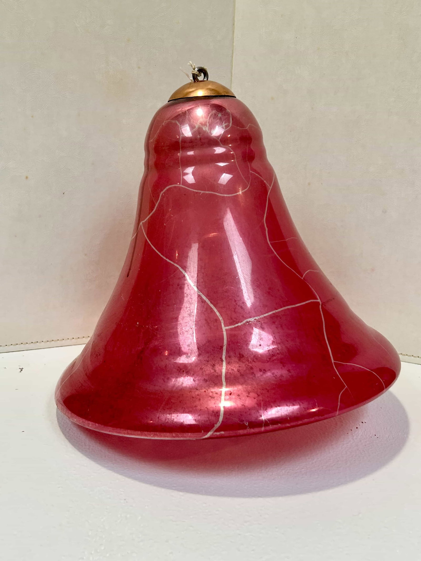 Large Vintage Mid-Century Mercury Glass Bell Ornament (1 of 3)