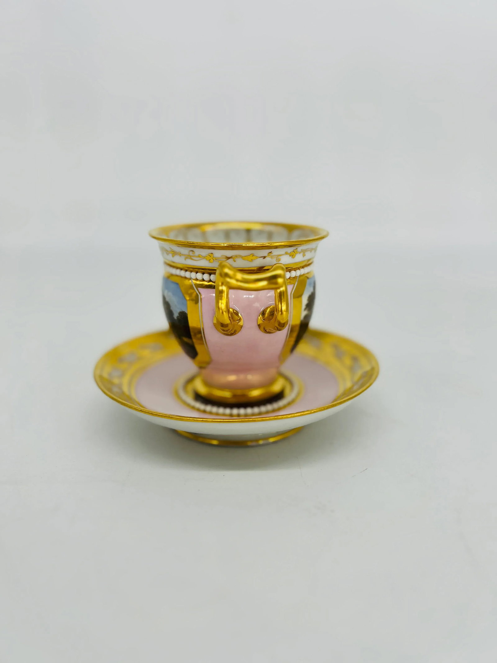 Flight Barr & Barr Porcelain Cabinet Cup & Saucer Attr: Thomas Baxter Circa 1815 - 6