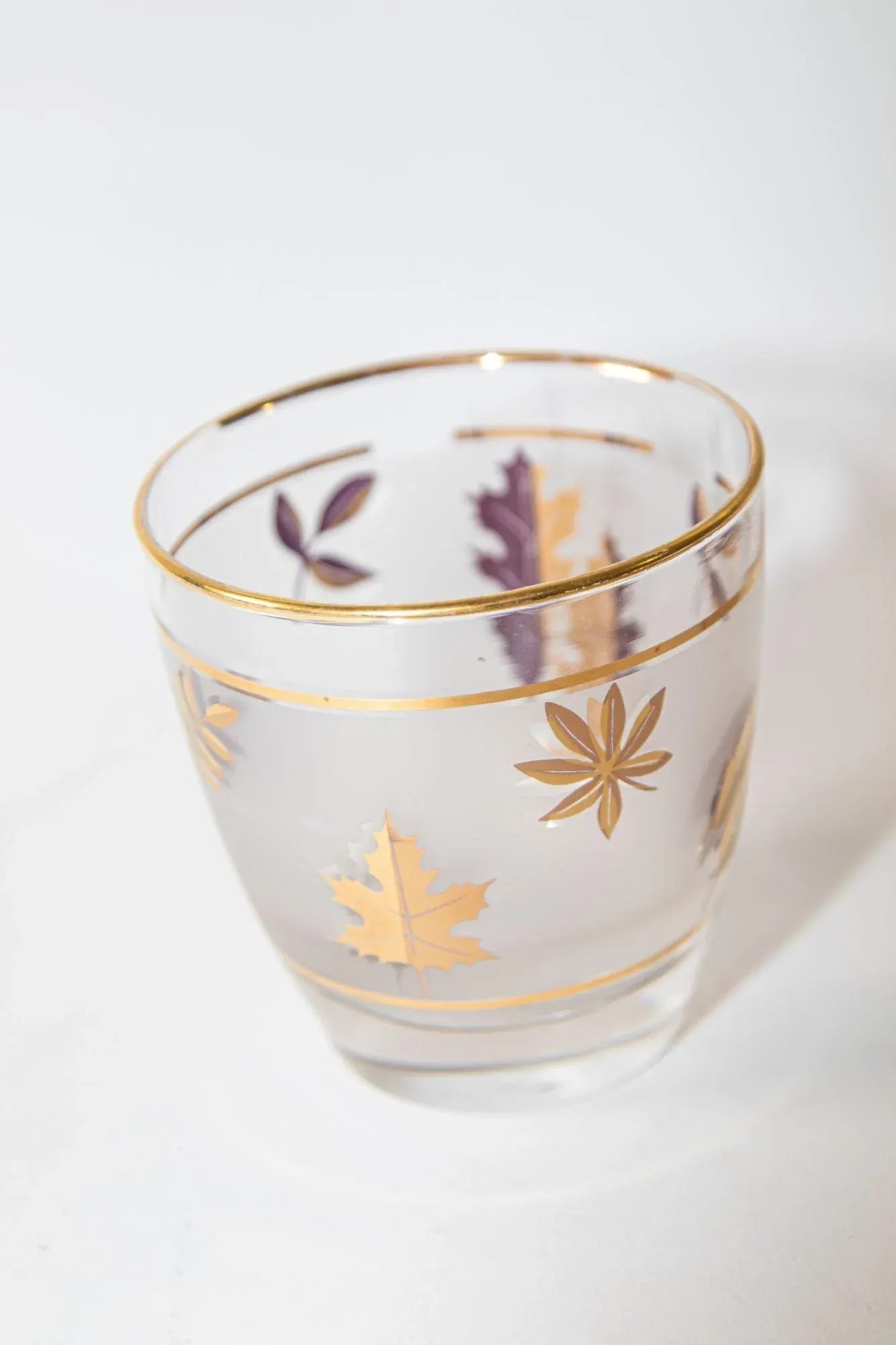 Vintage Libbey Frosted & Golden Foliage Cocktail Glasses, Set of 6 - 4