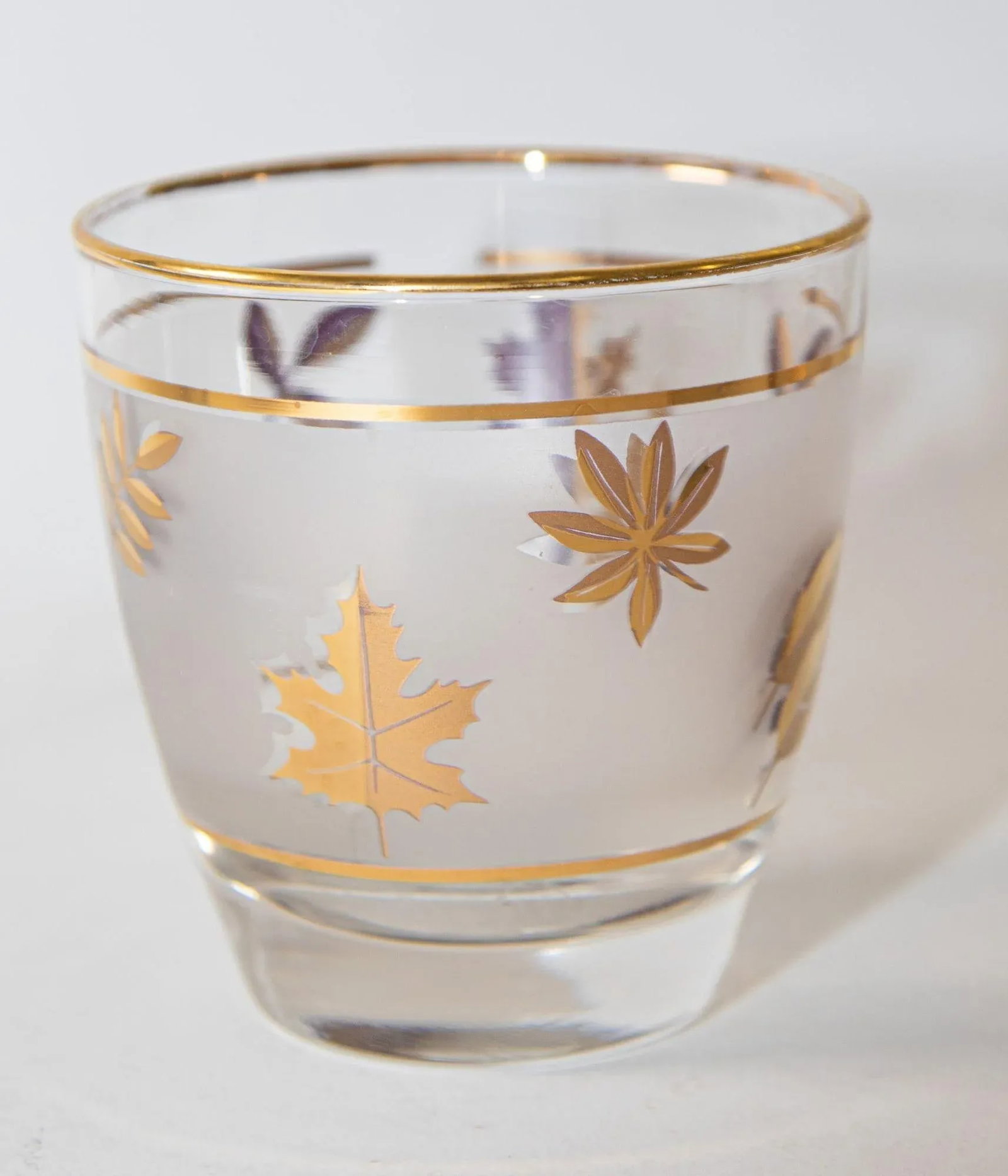 Vintage Libbey Frosted & Golden Foliage Cocktail Glasses, Set of 6 - 5