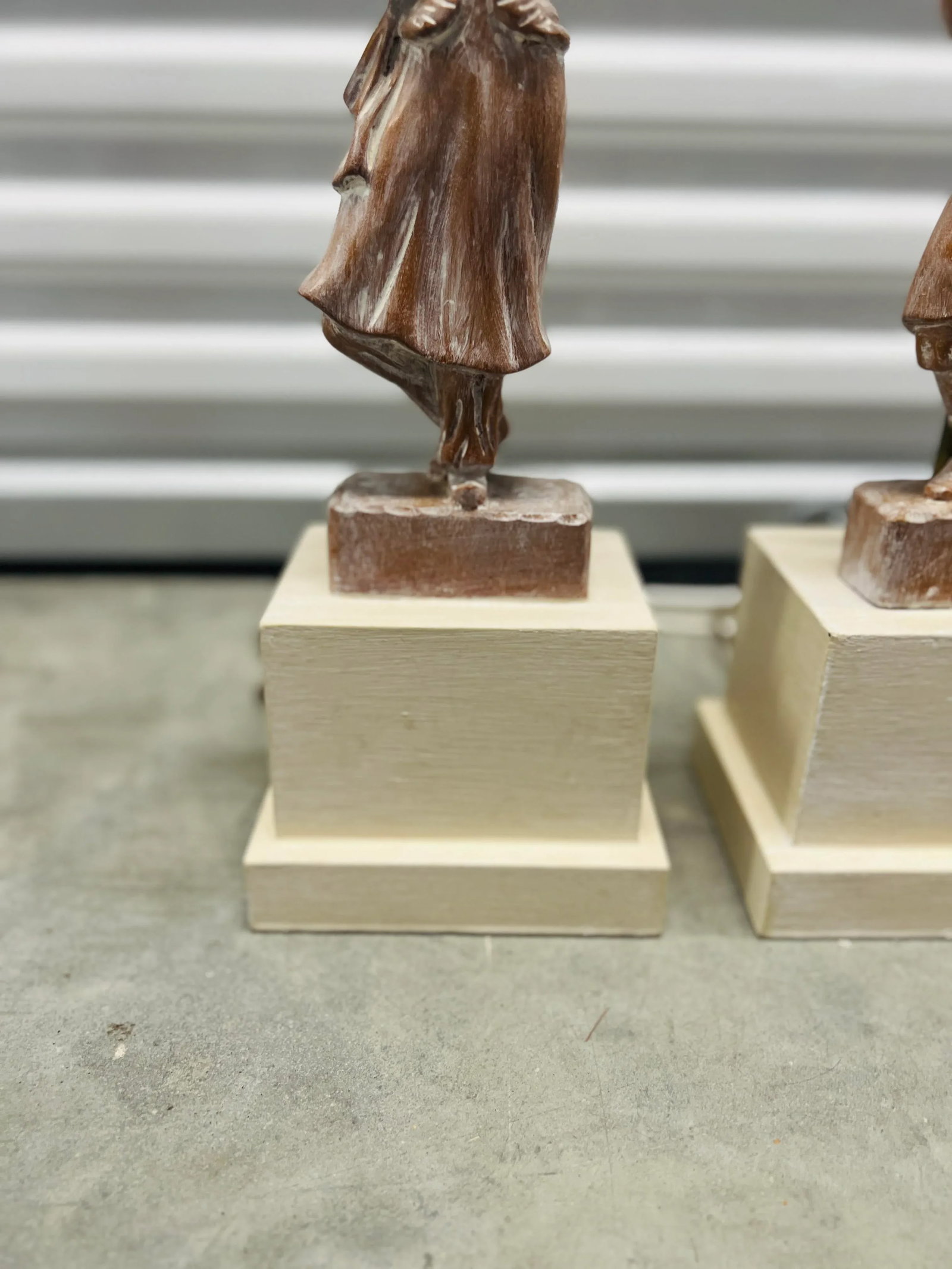 Pair, Yasha Heifetz "Male & Female Dancer" MCM Carved Wood Table Lamps - 2