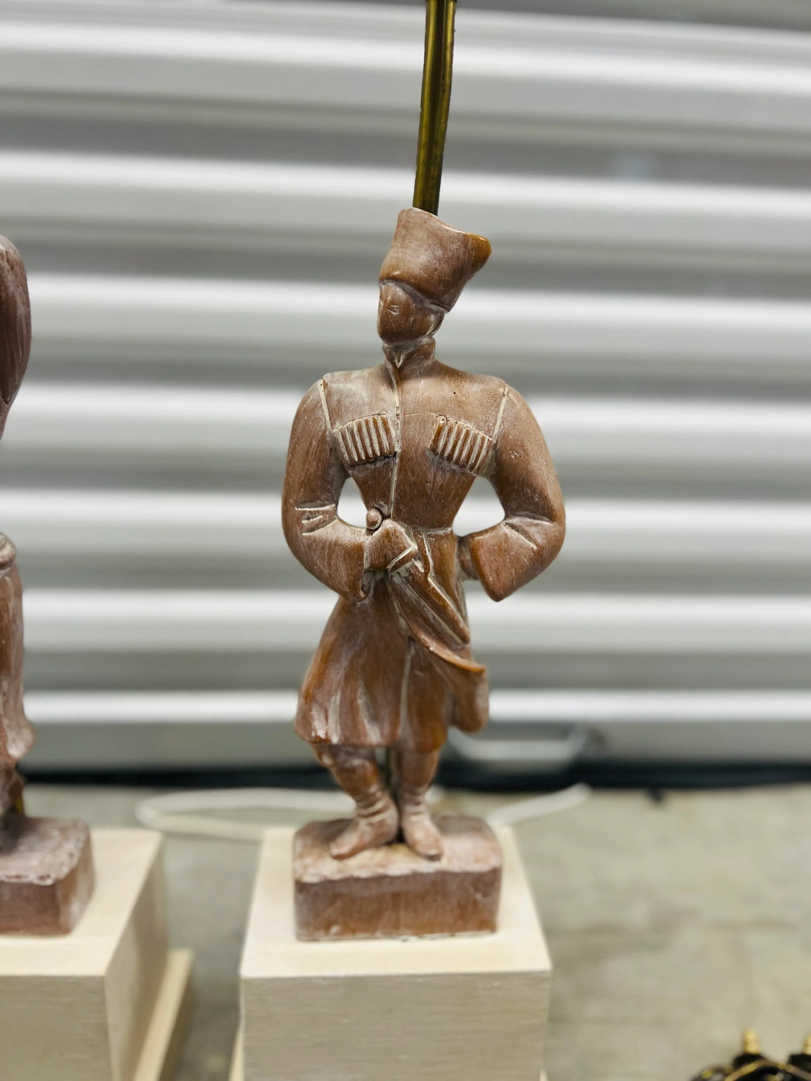 Pair, Yasha Heifetz "Male & Female Dancer" MCM Carved Wood Table Lamps - 5