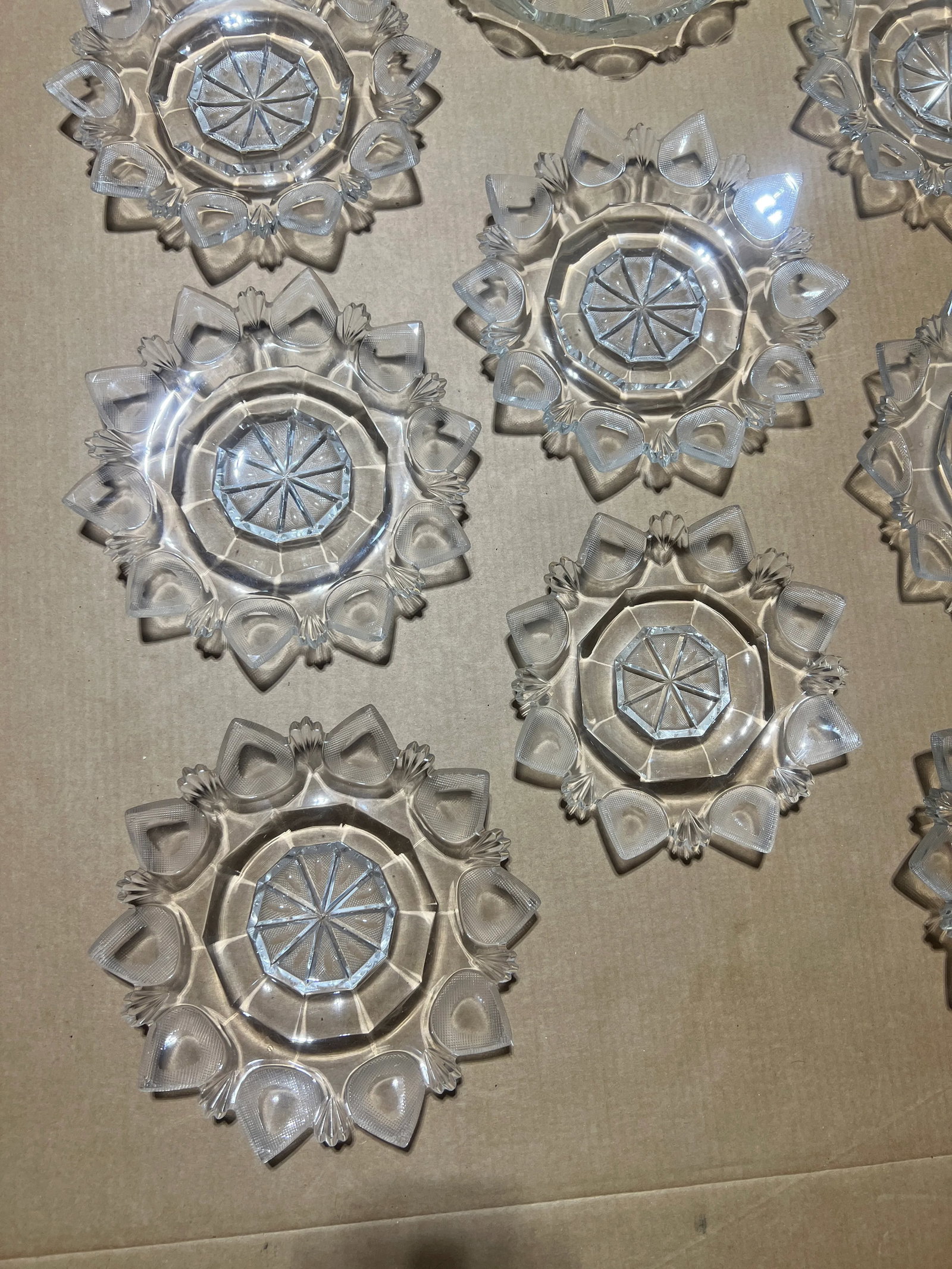 Exceptional 12 Piece American Brilliant Cut Glass Dinner / Dessert Service - 3