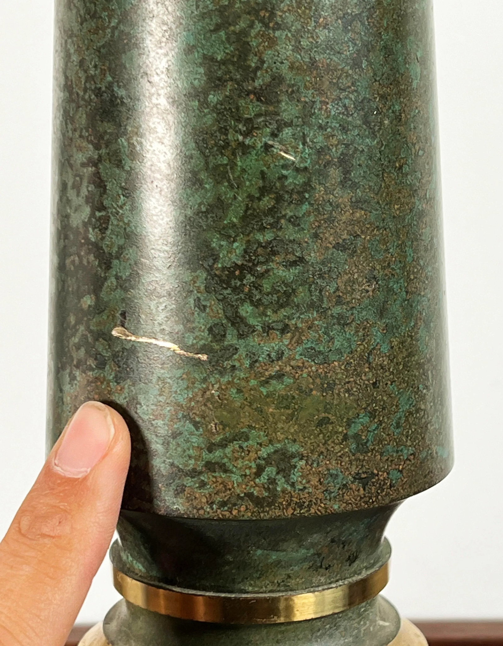 Vintage Carl Sorensen Patinated Bronze 22" Table Lamp - 9