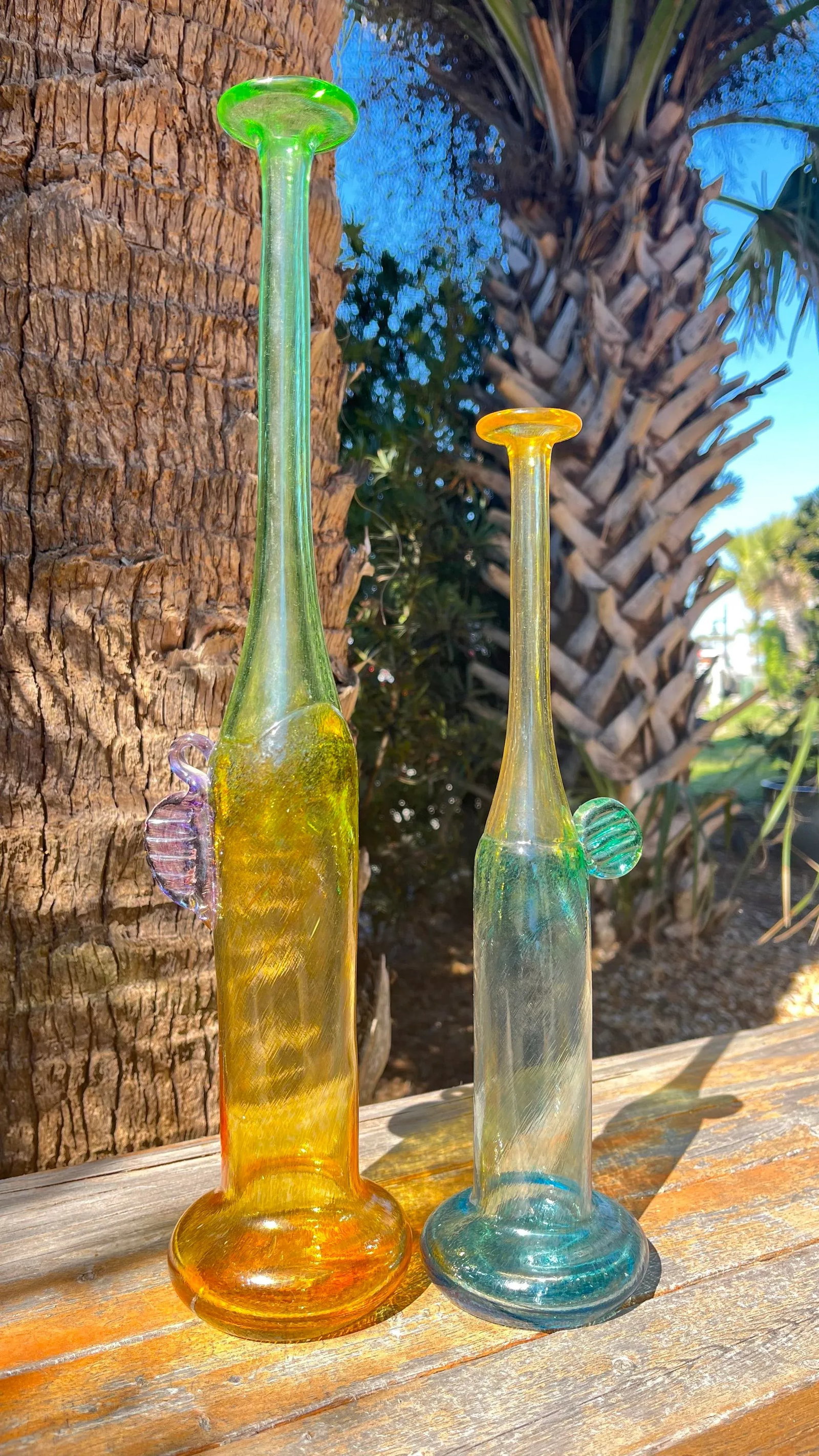 Set of Two Mid 20th Century Wind Pipes Series Bud Vases by Bertil Vallien for Kosta Boda - 2