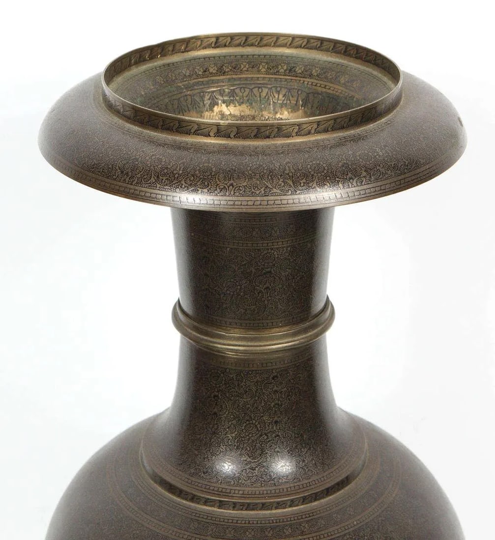 Kashmiri Indo-Persian Lacquered Copper Vases - a Pair - 3