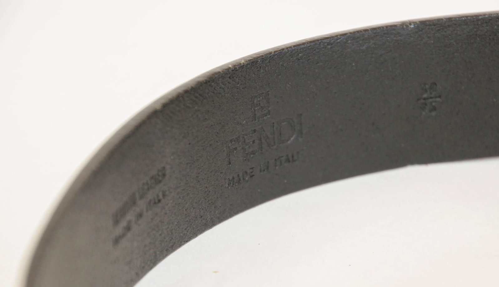 FENDI Black Leather Crocodile Cowboy Belt. - 2