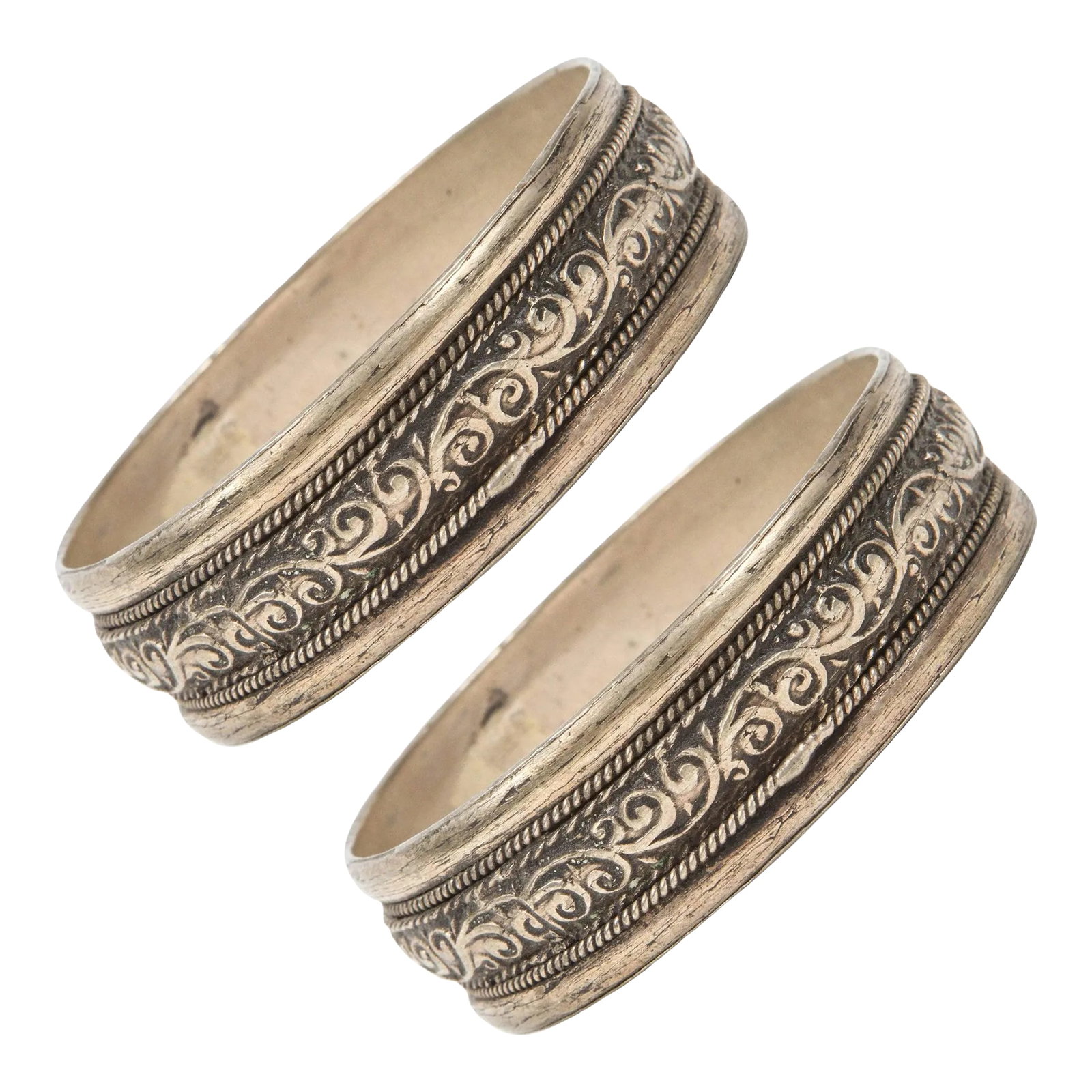 Moroccan Berber Tribal Silver Bracelets - A Pair (1 of 4)