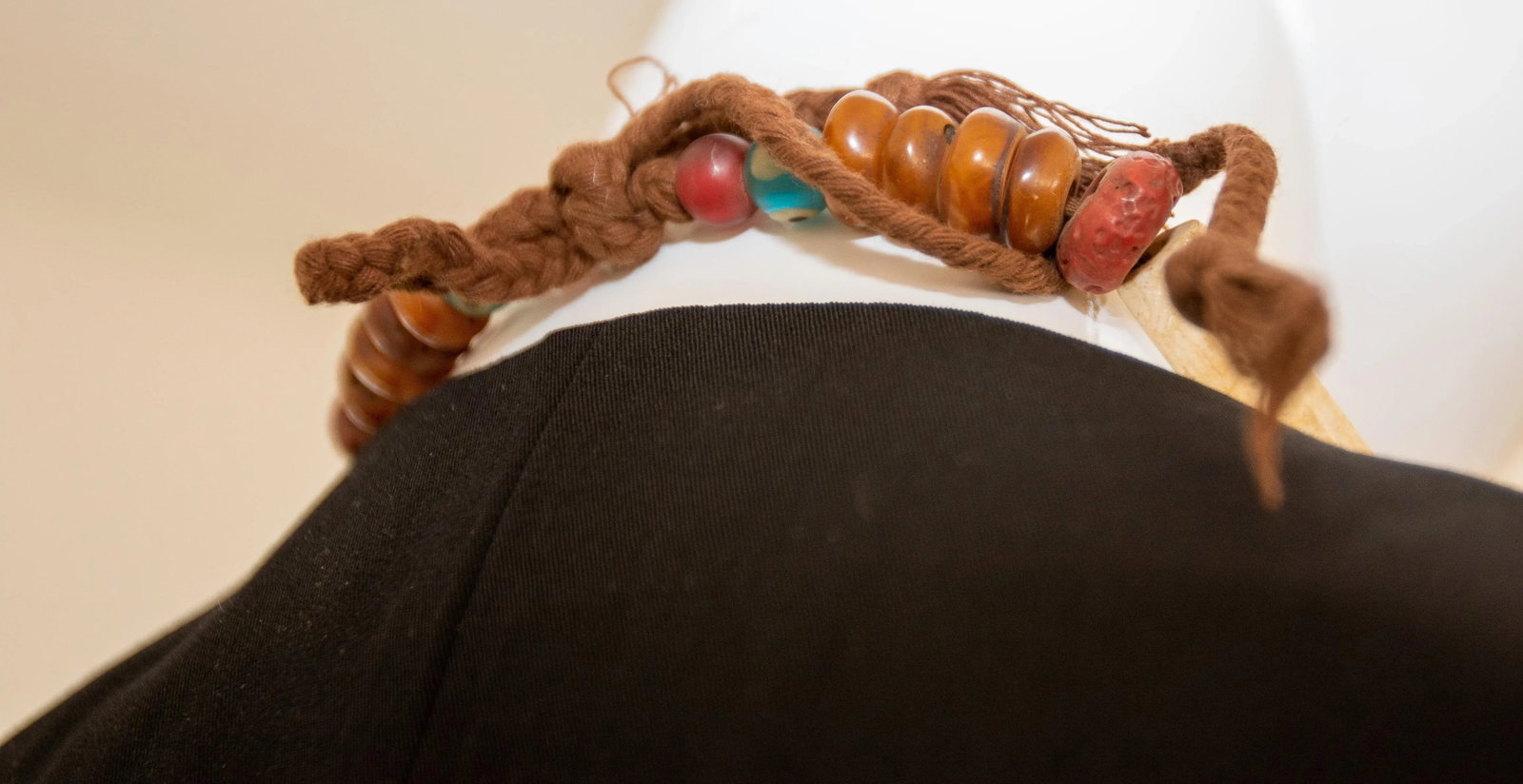 Vintage Moroccan Amber Resin Berber Wedding Necklace Wall Decor - 3