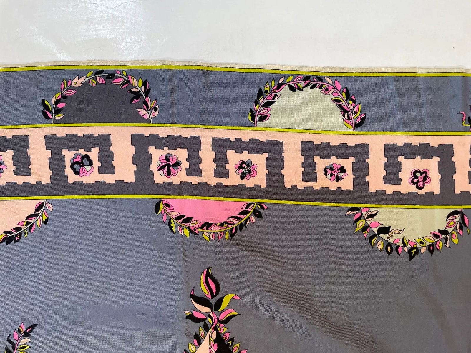 Vintage Pucci Silk Scarf in Pink and Blue Circa 1970 - 6
