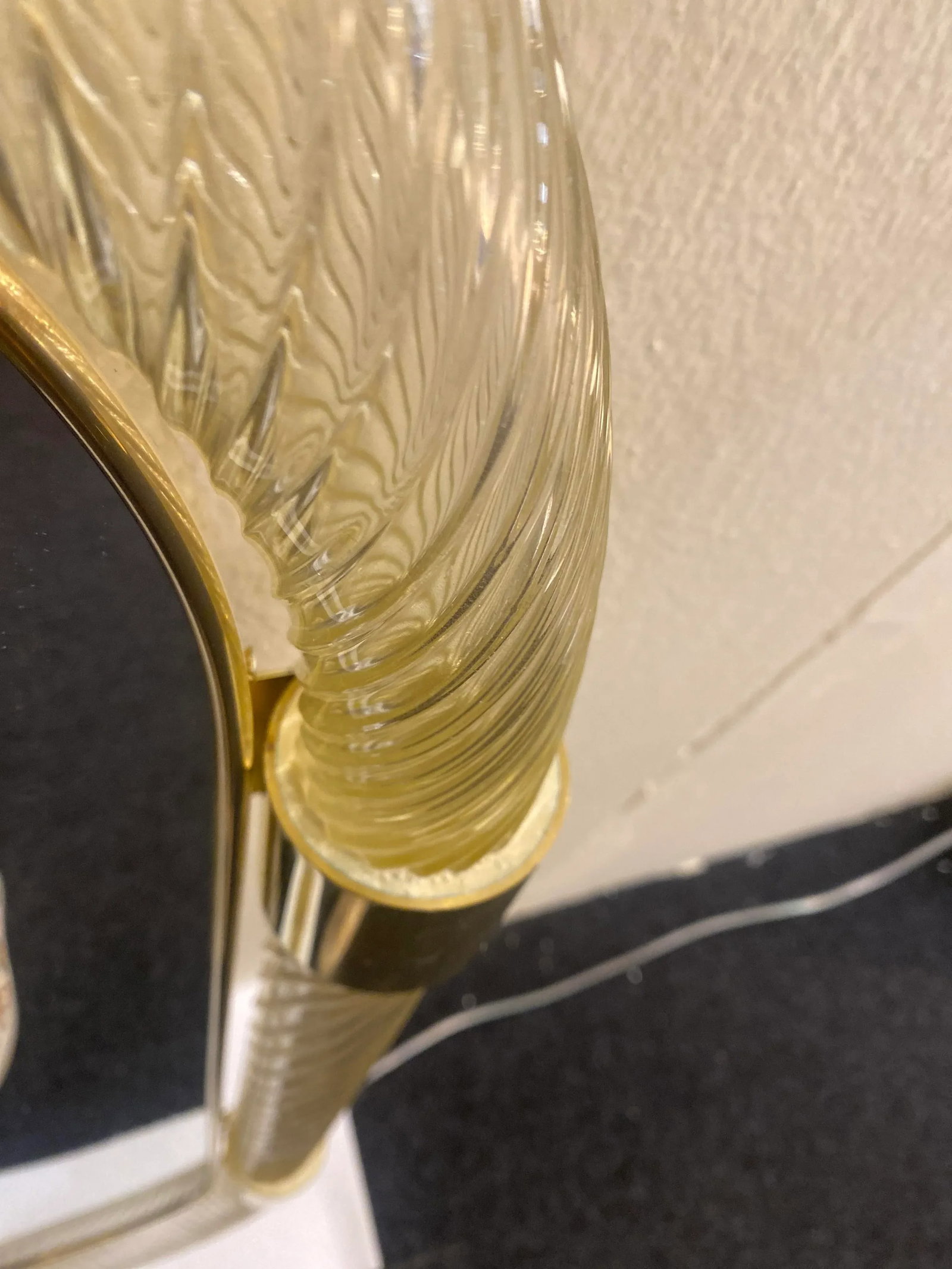 Torciglione Gold Murano Glass Wall Mirror in Barovier Style - 3