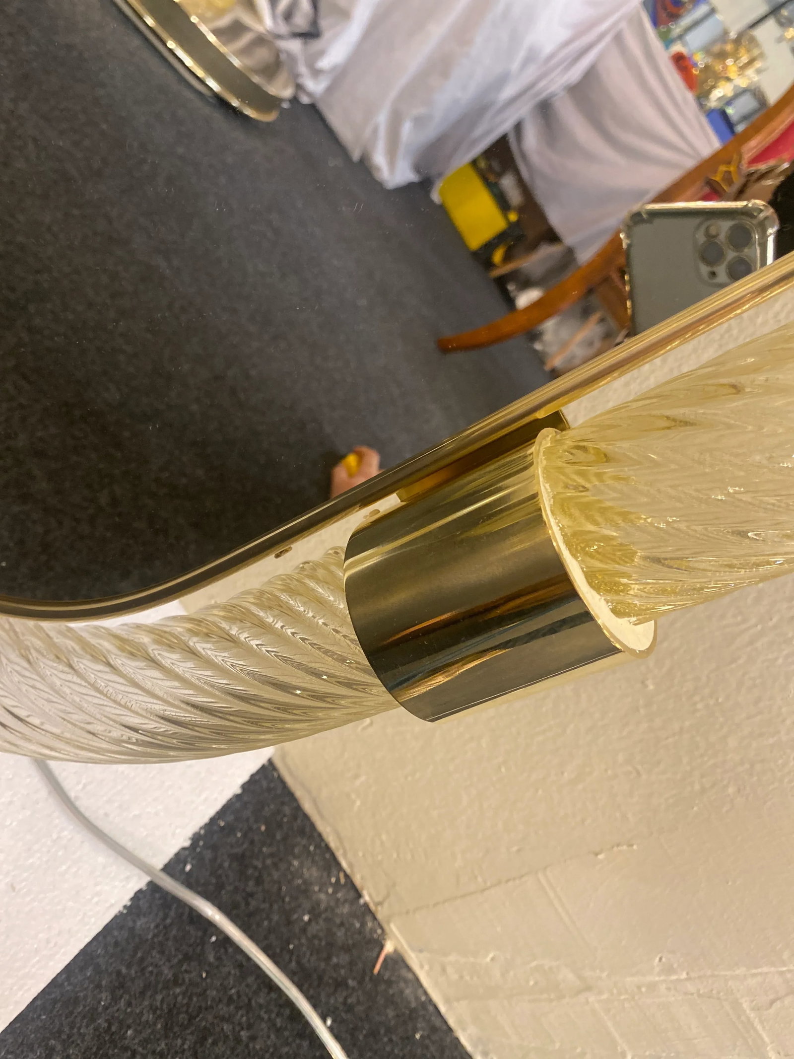 Torciglione Gold Murano Glass Wall Mirror in Barovier Style - 6
