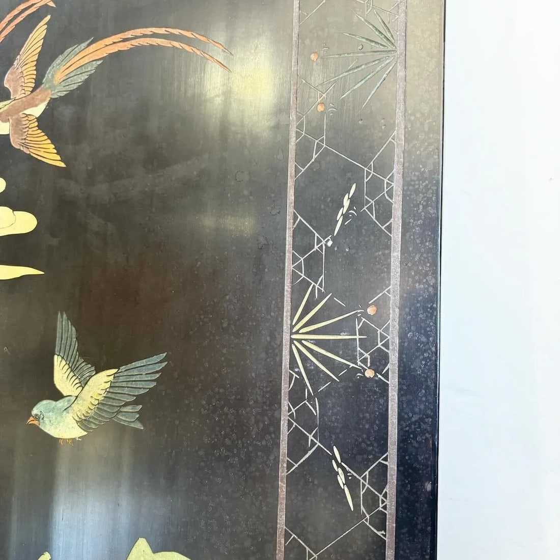 Vintage Chinese Hand Carved and Painted Room Divider/Screen - 4 Panels - 8