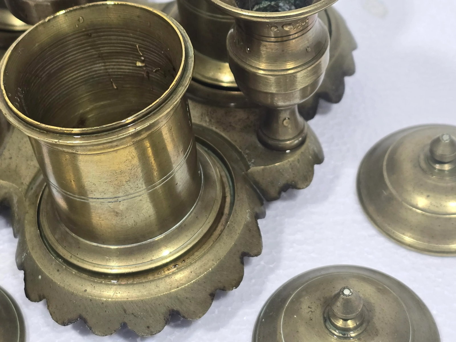 French Louis Philippe Bronze Inkwell and Bell Set Circa 1840 - 5