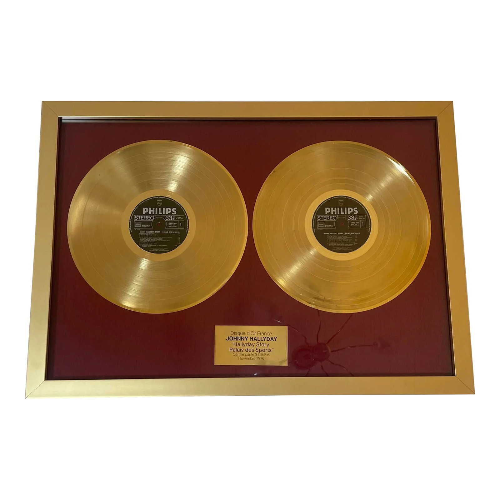 Official Gold Record Award France Johnny Halliday Story Palais Des Sports 1976 (1 of 12)