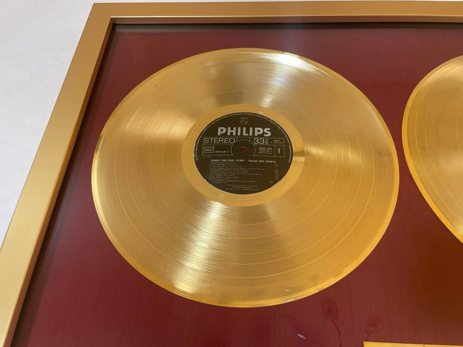 Official Gold Record Award France Johnny Halliday Story Palais Des Sports 1976 - 4