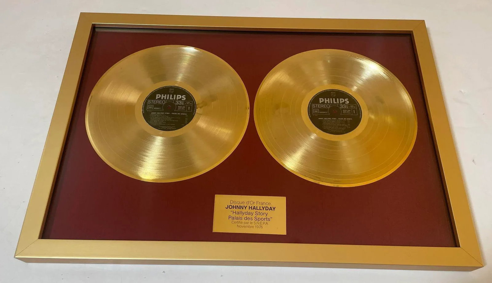 Official Gold Record Award France Johnny Halliday Story Palais Des Sports 1976 - 7