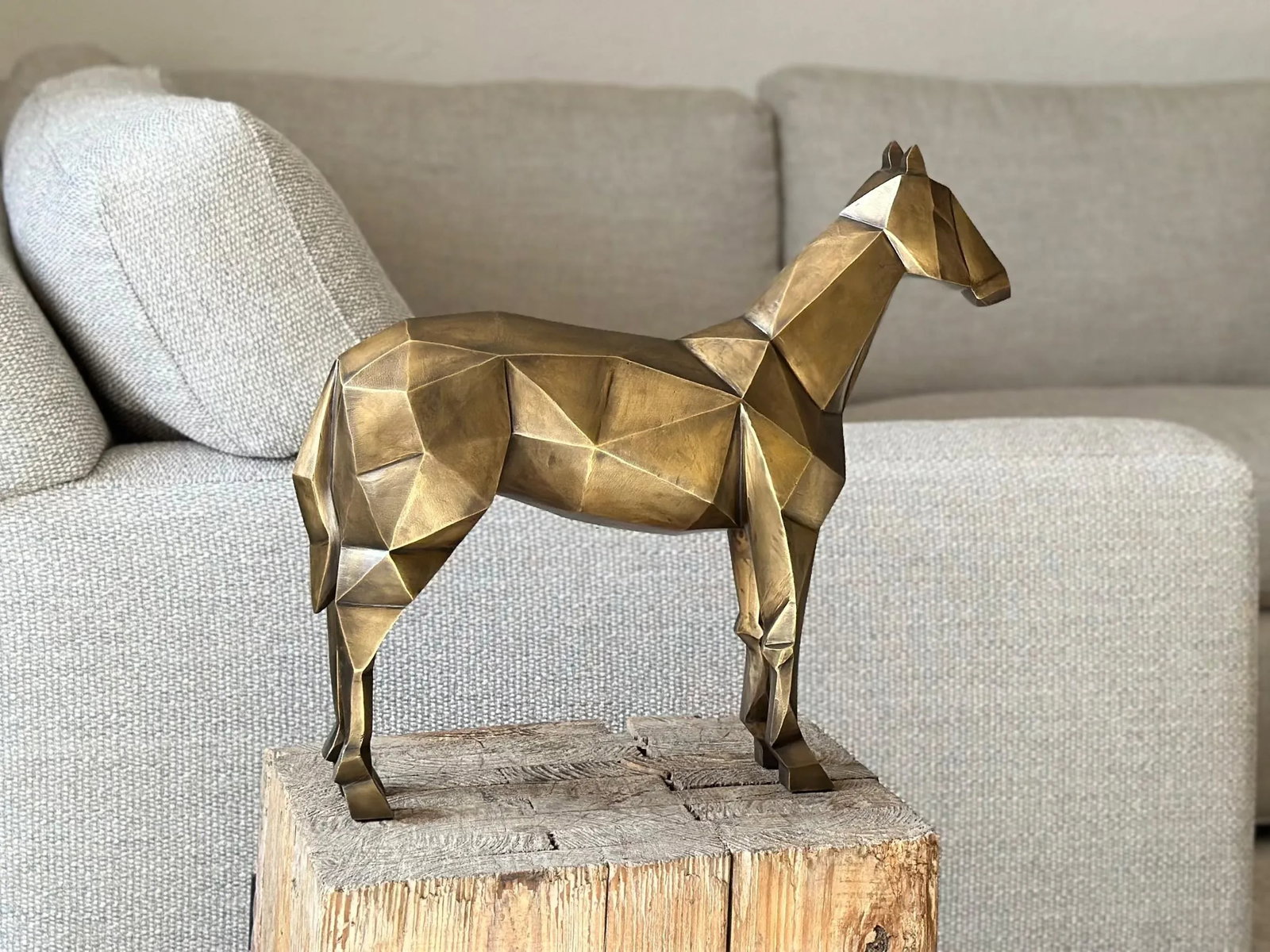2000s Vintage Modern Cubism Equestrian Horse Sculpture - 2