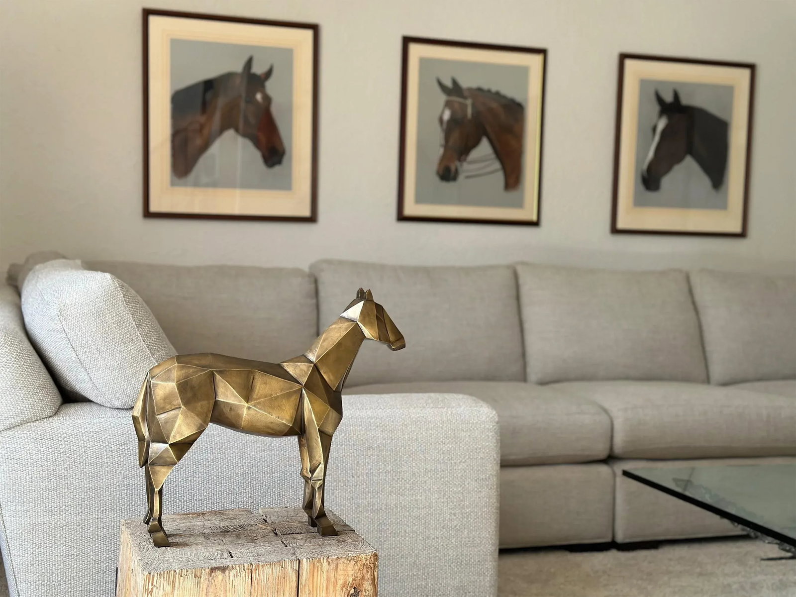 2000s Vintage Modern Cubism Equestrian Horse Sculpture - 7