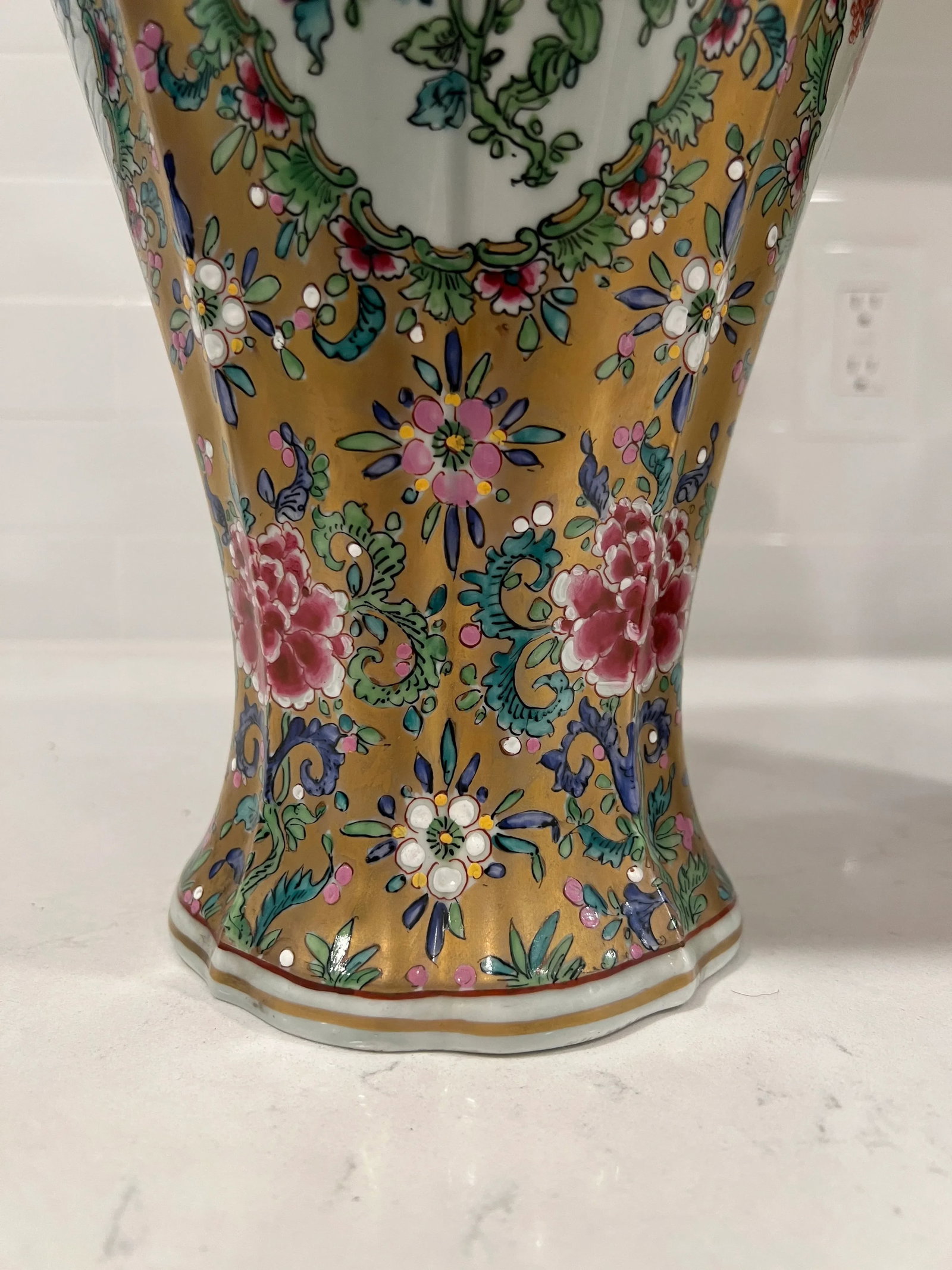Pair, Samson French Porcelain Famille Rose Medallion Pallet Porcelain Urns - 3