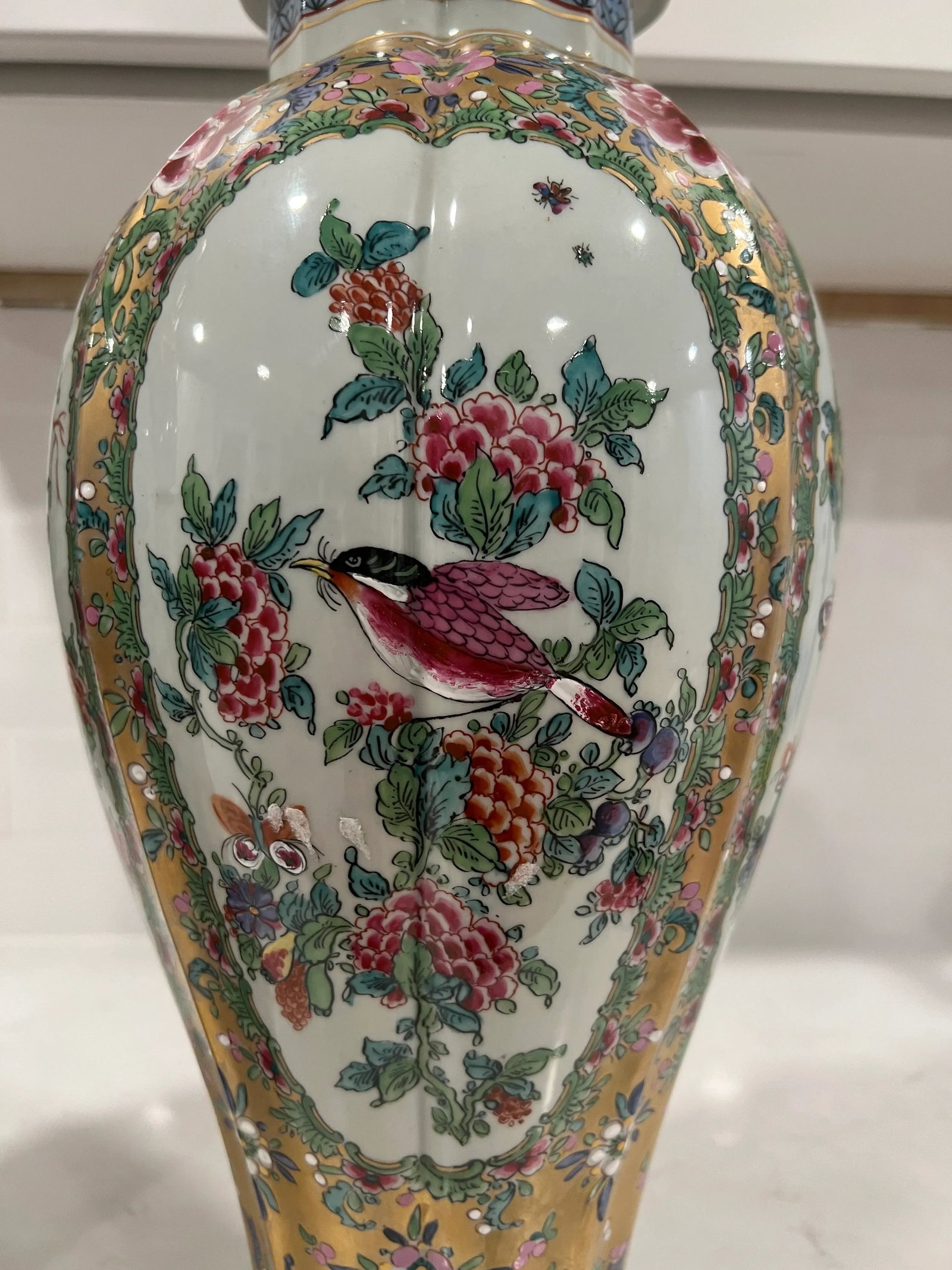 Pair, Samson French Porcelain Famille Rose Medallion Pallet Porcelain Urns - 4